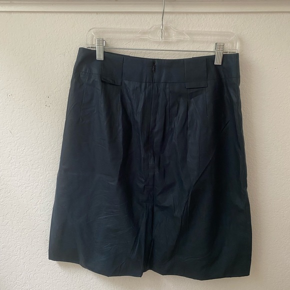 Akris Punto designer skirt lined black teal color size 8 cotton w viscose lining - Picture 5 of 7